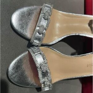 Lauren Lorraine Silver Rhinestone Heel Sandals
